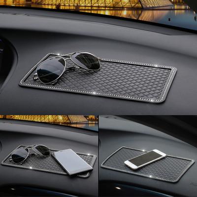 With Rhinestones Non-Slip Mat Auto Dashboard Sticky Anti-Slip Mat Phone Sunglasses Holder Car Styling Interior Accessories