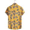 Men Beach Shirt Floral Print Lapel Loose Soft Single-breasted Chest Pocket Short Sleeves