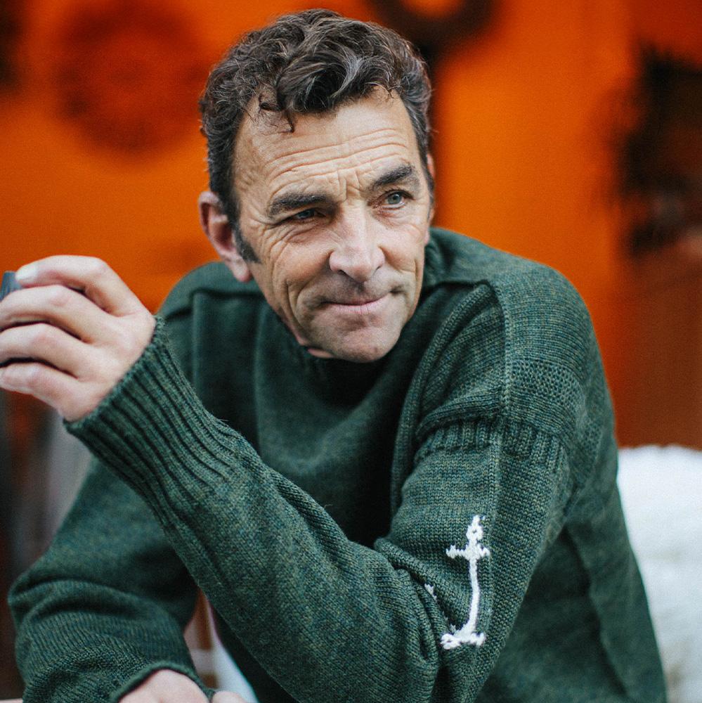 Geonjiulleunseu Fisherman Whole Garment Sweater - Roden Green