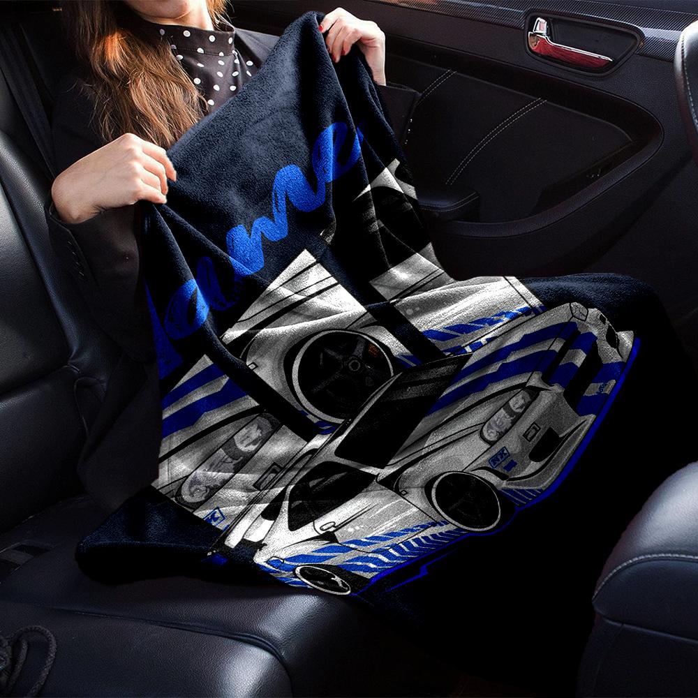 Custom Name Racing Theme Printed Blanket - Perfect for Couch, Bed, Travel & Outdoor Use | Machine Washable, Cozy & Durable.