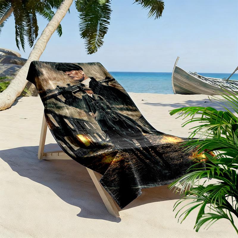 Peaky Blinders Print Beach Towel, Large Soft Quick Dry Towel for Beach Camping Swimming