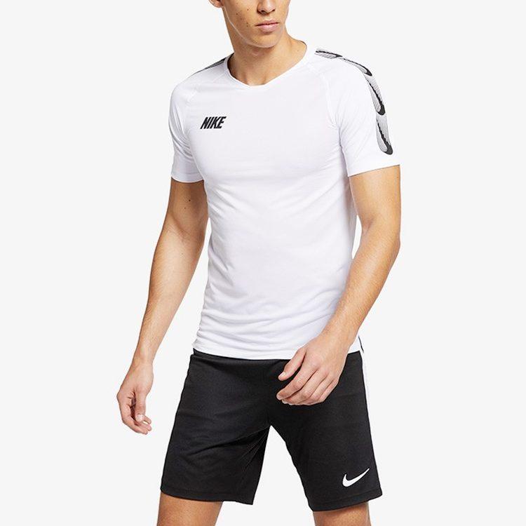 Nike T Shirts Men's White Crew Neck Moderate Straight Fit BQ3771-100