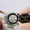 Lupa 10x Joyería Lupa con Lente Triplete, Diseño Hexagonal Negro Acromático para Inspección de Gemas, Sellos, Monedas