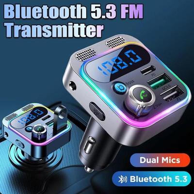 Πομπός Bluetooth 5.3 FM αυτοκινήτου PD30W QC3.0 Φορτιστής αυτοκινήτου Διπλό μικρόφωνο Βαθιά μπάσα ήχου Προσαρμογέας αυτοκινήτου MP3 Player