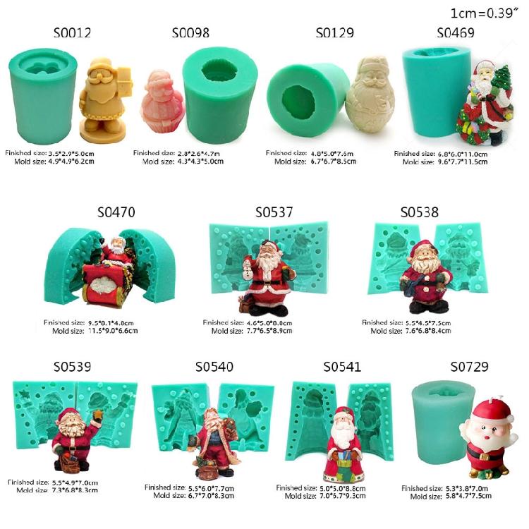 Silicone Cake Decorating Candle Mold Chocolate Candy Baking Molds for Xmas Party Home Decoration Handmade Gift Craft DIY