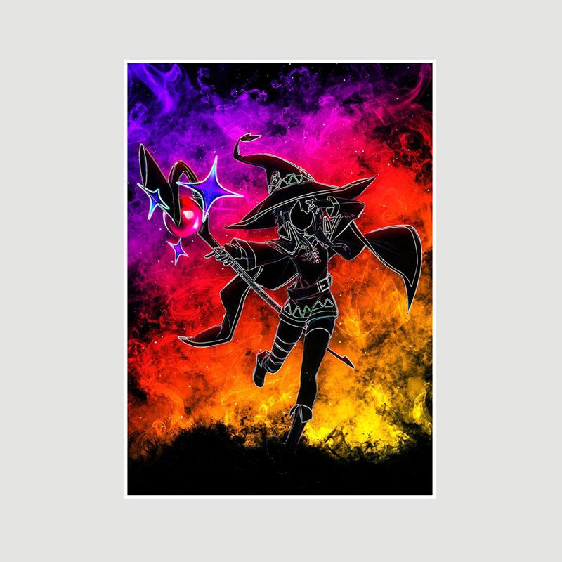 Vintage anime KonoSuba Megumin bílý papír plakáty a tisky ložnice bar kavárna dekorace nástěnná malba retro nástěnné umění malba domácí dekorace