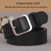 Women's Korean Style Square Buckle Belt - Black Casual Fashion Accessory