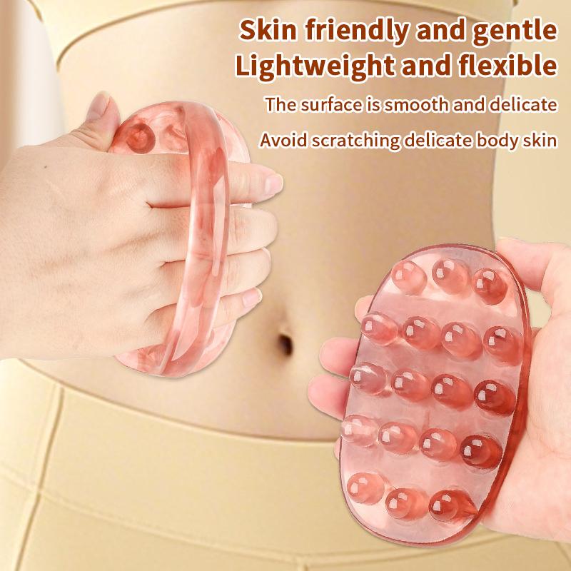 18 Beads Handheld Gua Sha Massage Roller Natural Resin Waist Neck Back Leg Body Meridian Scraping Spa Anti Cellulite Relaxation