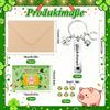 12 Clover Leaf Key Ring Lucky Charm Cards Envelopes Stickers