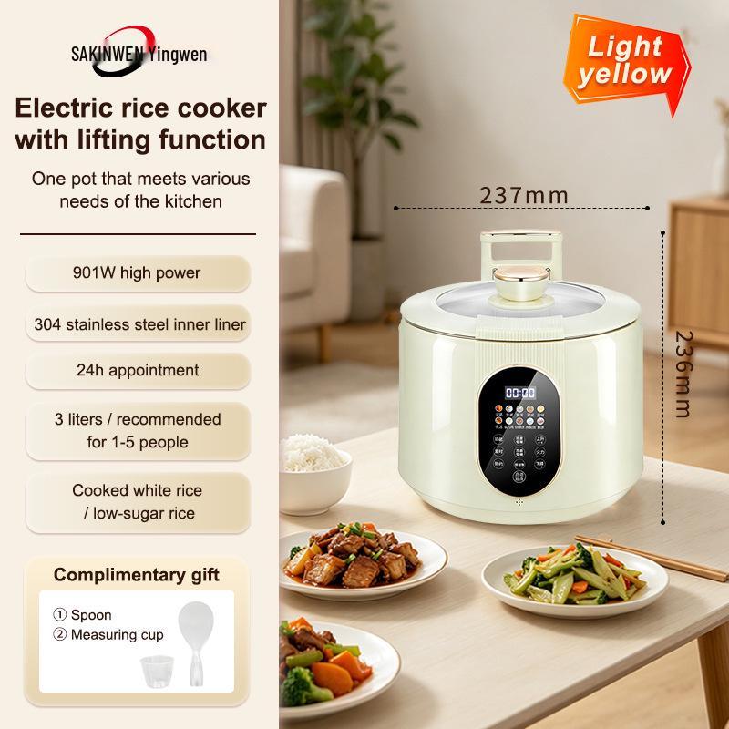 Multifunctional Rice Cooker with Water Separation, Steaming, and 304 Stainless Steel Inner Pot