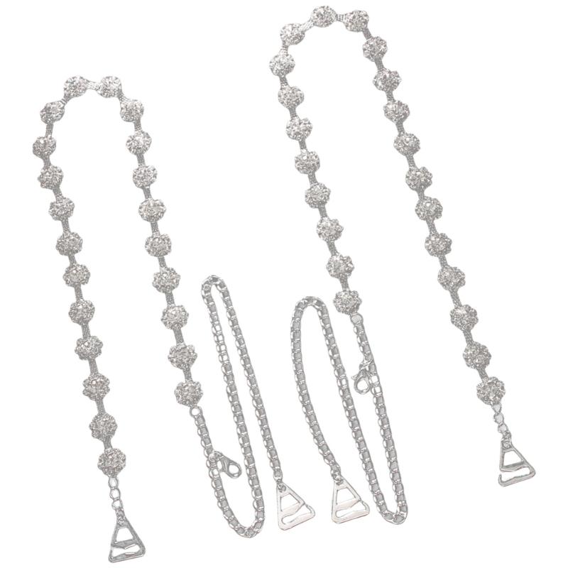 Rhinestones Bra Strap Invisible Shoulder Straps Adjustable Anti-Slip Bra Belt for Women Girls Crystal Shoulder Chain