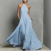 2026 European & American Spring/Summer Cotton Linen Blend Backless Sleeveless Long Dress