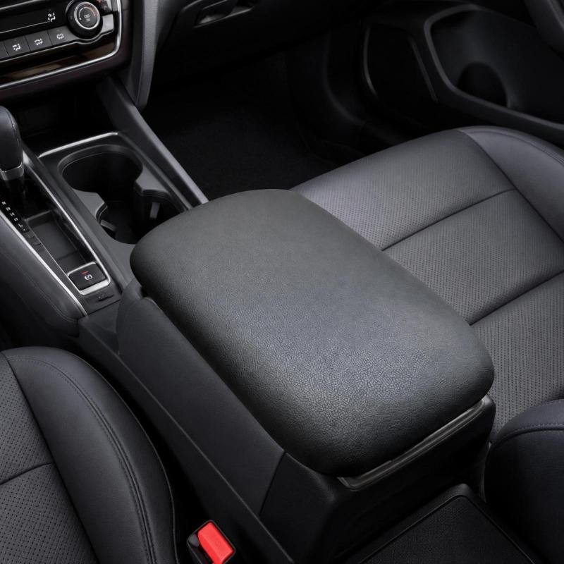 Padded Armrest Lid Cover for Front Center Console OE‑Reference 58204‑02010, Black Textured Seam Finish, Direct Replace Trim for 2019-2024