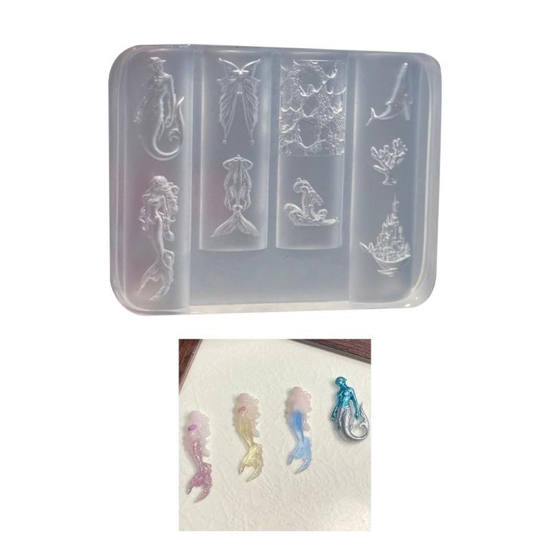 Nail Art Silicone Mold Mermaids Series Manicure Training Tool Professional Manicure Supplies Perfect for Various Occasion