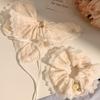 2025  Lace Polka Dot Scrunchies Fairy Girl Student Oversized Elastic Hair Bands Korean Women Elegant White Pink Hair Tie Rope