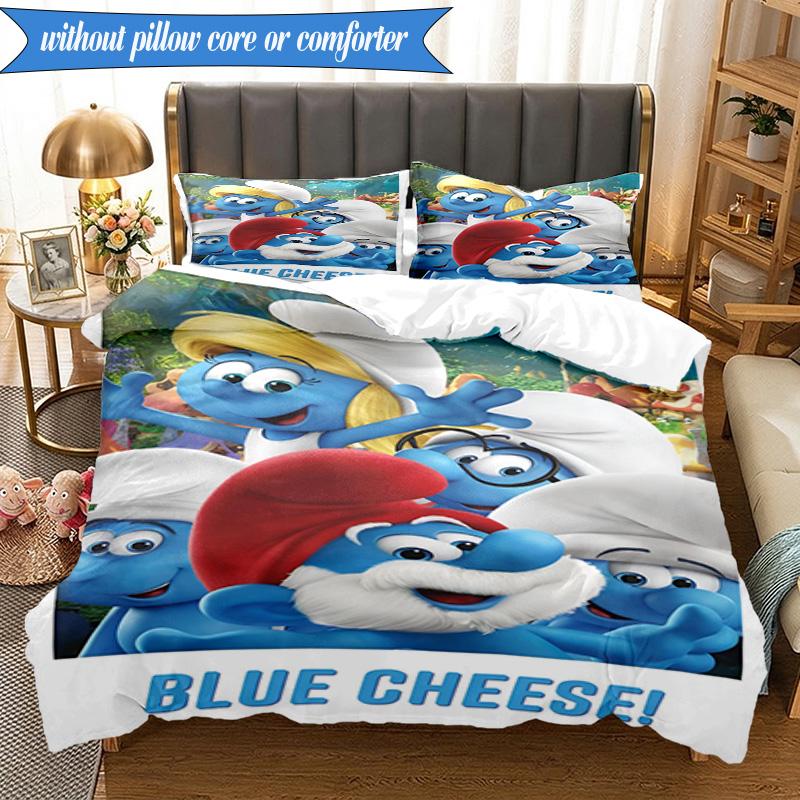 3PCS The Blue Cheese Adventure Bedding Set,Including 1pc Duvet Cover And 2pcs Pillowcases Perfect for Bedroom, Dormitory, Fan Christmas Gift