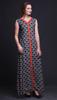 Bimba Black Floral Printed Women Designer Mandarin Collar Anarkali Dress Indian Ethnic Kurta