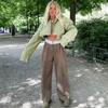 Autumn Fashion Chic White Women Blouse Sexy Lapel Long Sleeve Crop Shirts Lady Streettop Woman Blusas Clothing Pockets