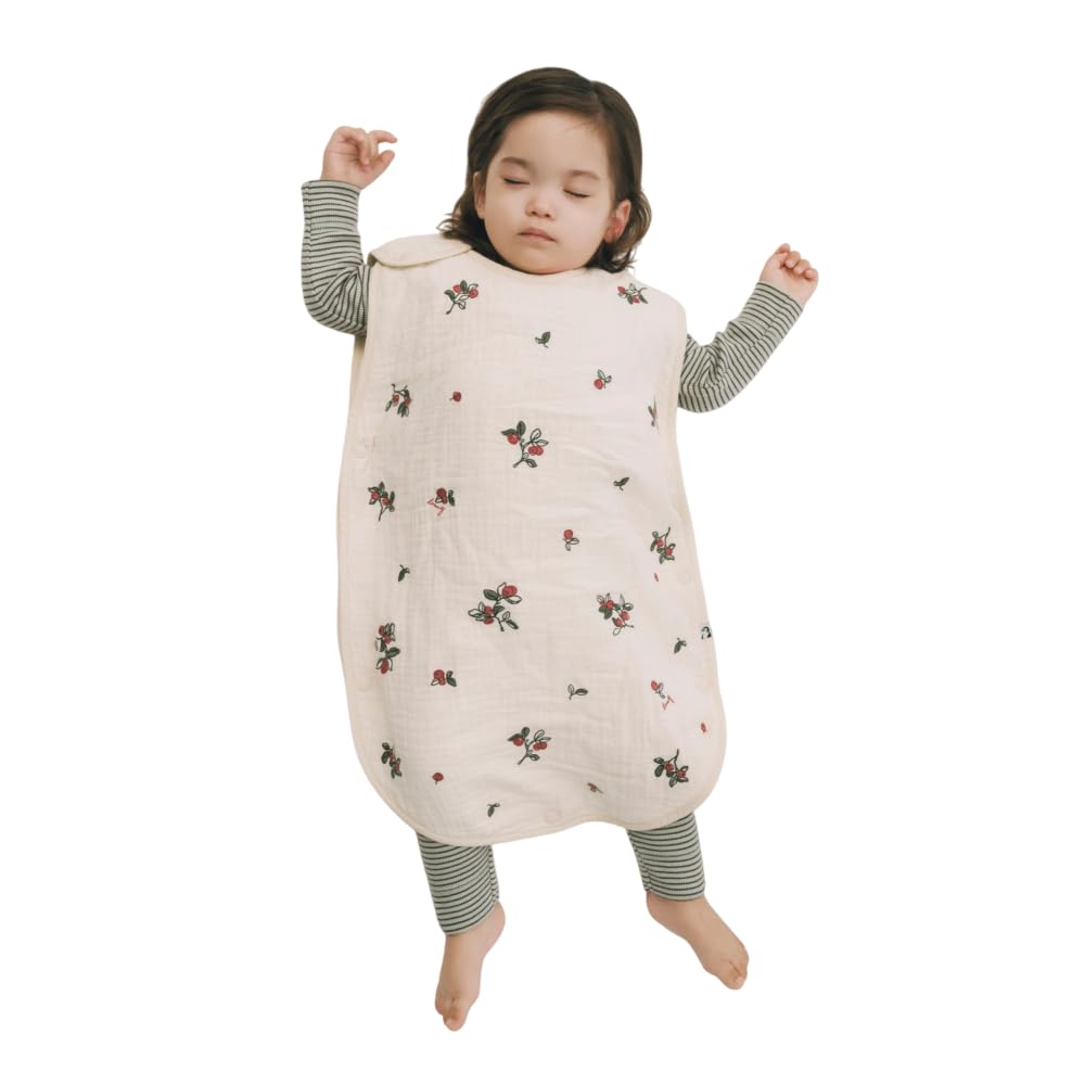 

Konny Baby Wearable Вышитый Идеально для Сна и Позволяет Легко Одевать и Снимать Детям Красный Возраст Слип, Постельное белье, 100% Хлопок, 6-слойная Марля,