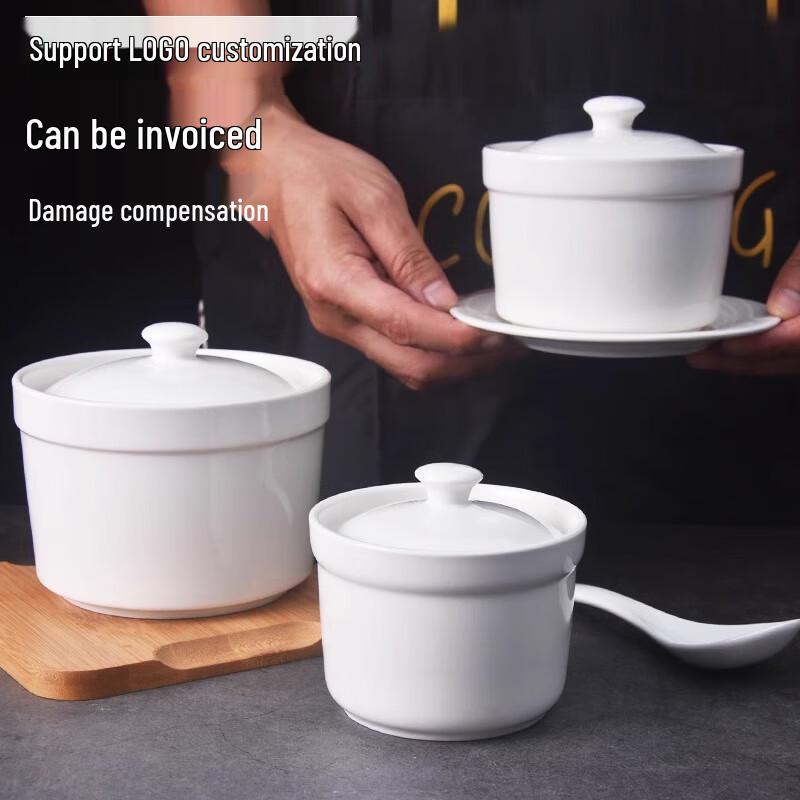 Tian Ya Jing 4-inch Ceramic Stew/Steamed Egg Pot Bodies - 4-Pack