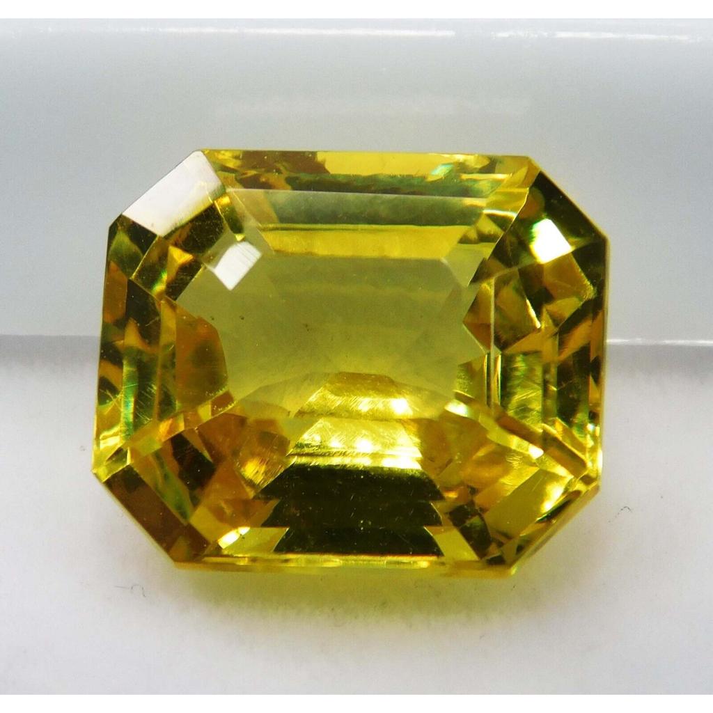 10.10 Ct Natural SAPPHIRE Yellow Emerald Shape Loose Gemstone CERTIFIED
