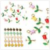 20Pcs 5Color 10x13MM Alloy Metal Drop Oil Colorblock Daisies Charm Flower Plant Pendant For DIY Bracelet Necklace Jewelry Making