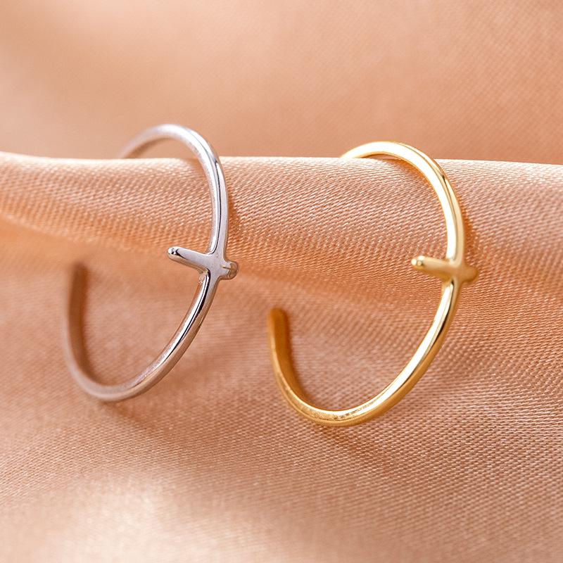 Banyan Tree S925 Silver Adjustable Japanese Cross Ring for Women