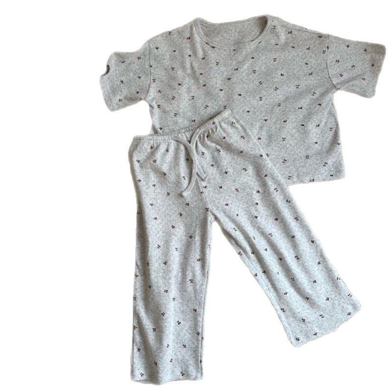 Cotton Kids Pajama Set Boys Girls A-Class Safe Sleepwear Parent-Child Matching Outfit Short Sleeve Home Wear