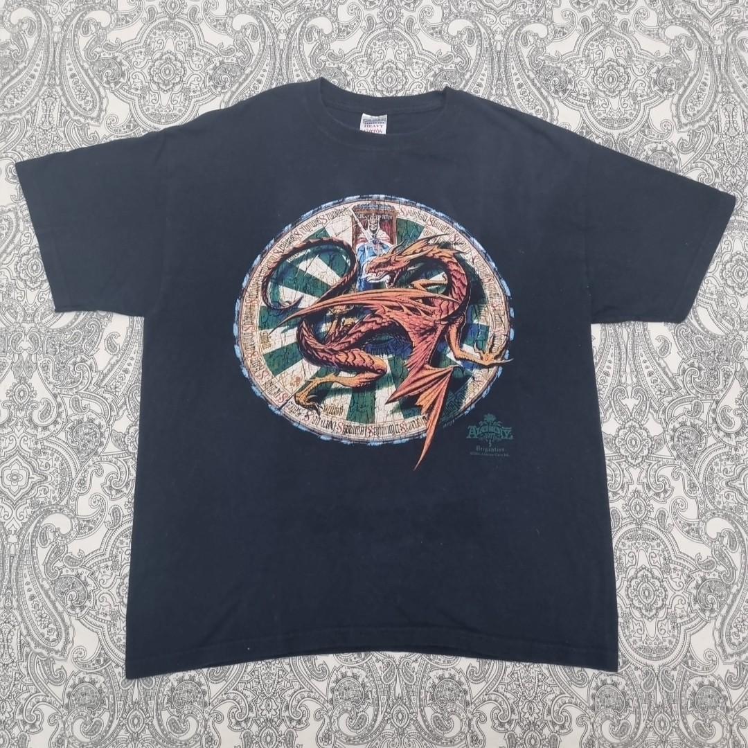 Vintage Alchemy England Gothic Dragon Whitby Wyrm Mens T-Shirt Mens Womens Tees Top Y2K Gildan S