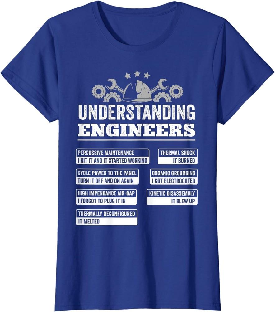 Понимание Инженеров Забавная Женская Футболка с Круглым Вырезом Механическая Инженерия Унисекс Футболка L
