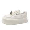Thick-soled Round Head Heightening Muffin Little White Shoes Women's 2025 New Spring and Autumn Leisure Sports Board Shoes Big Head Bread Shoes