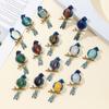 Parrot Enamel Brooch Pin With Shell Inlay For Diy And Jewelry Making