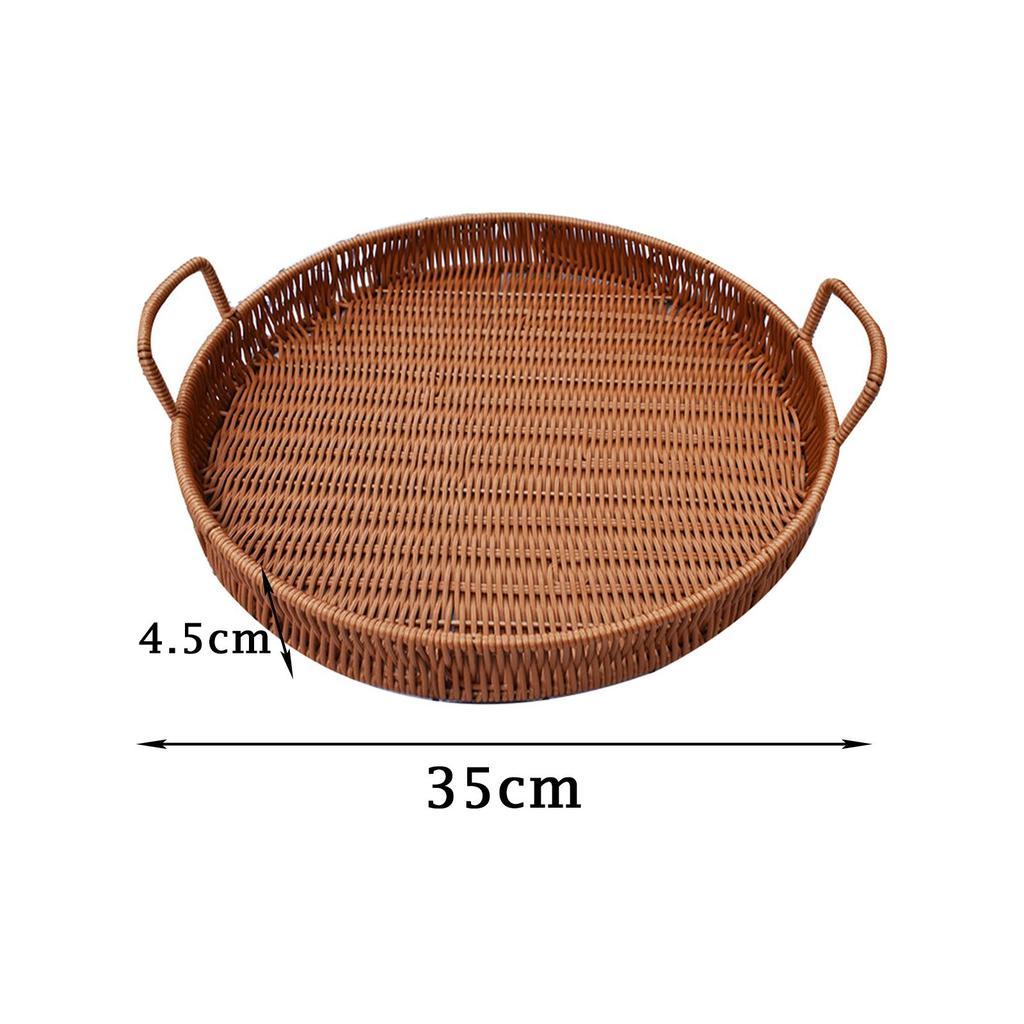 Round Basket Tray Organizer Basket for Desktop Cupboard Living Room