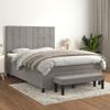 3137845 vidaXL Divan Bed and Mattress Light Grey 140x200cm Velvet