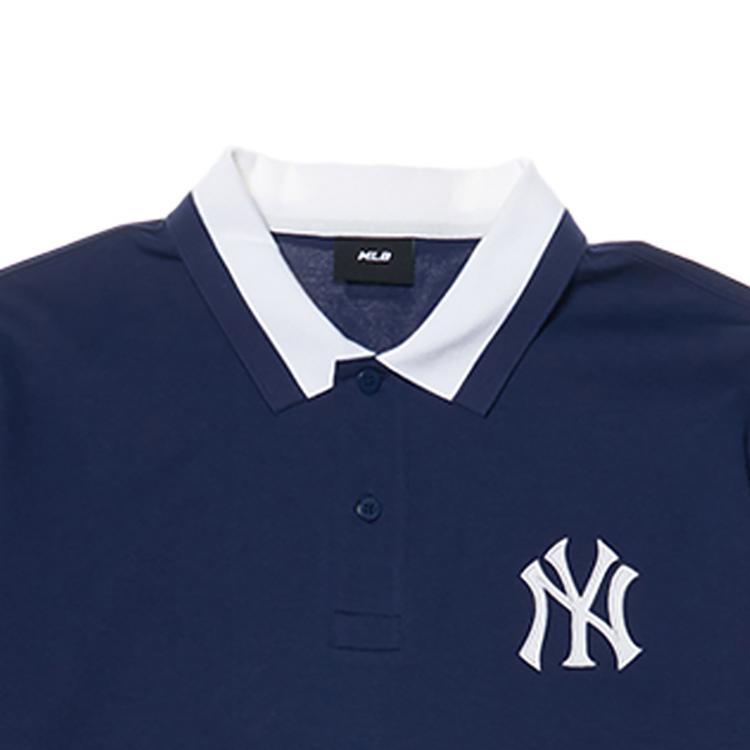 New MLB Polo Shirt Unisex Navy Blue 3APQV0143-50NYS