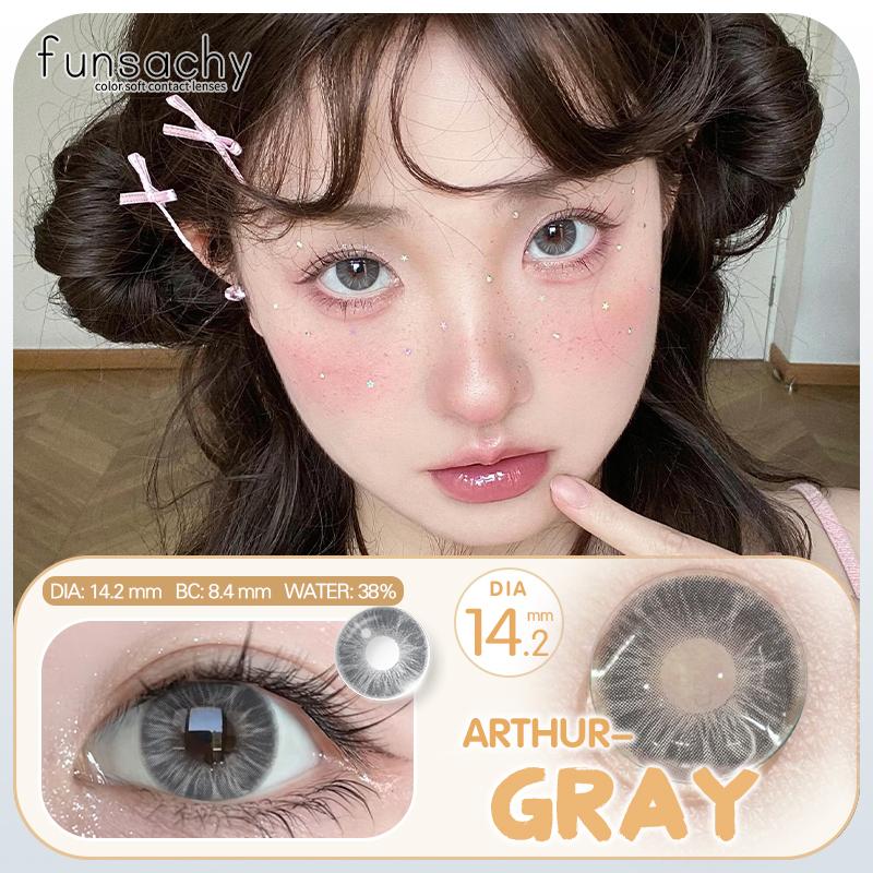 FUNSACHY 1 Pair Color Contact Lenses For Eyes Natural Gray Blue Beautiful Pupil Soft Natural Accessories Yearly Cosmetic Pupils