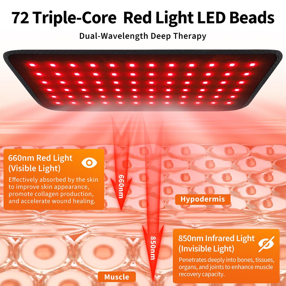 Cross-border Red & Infrared LED Therapy Lamp for Lumbar and Elbow (660/850nm)