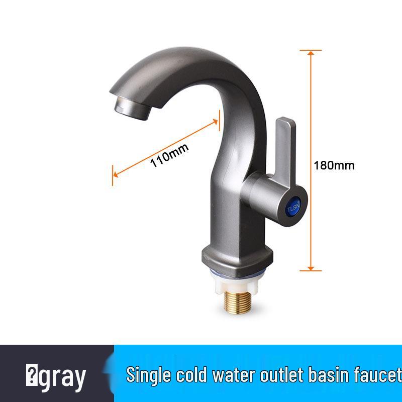 Single Cold Water Engineering Basin Faucet for Washbasin – Quick Open, Single Hole, Desktop Installation