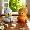 Creative Ice and Fire Collision Resin Cute Duck Resin Statue Small Ornament Home and Party Ornament