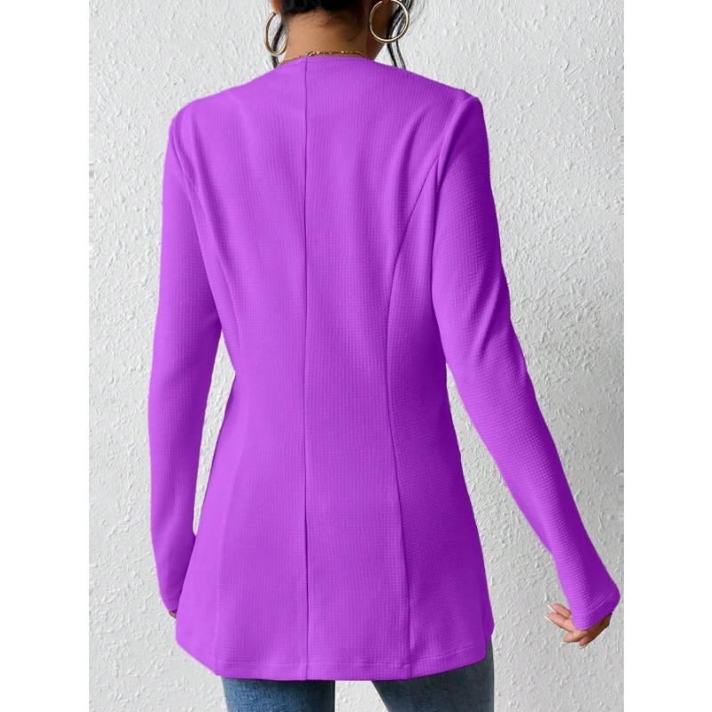 DAFIFY Women's Fashion Casual Solid Color Print Autumn Winter Long Sleeve Jackets & Coats