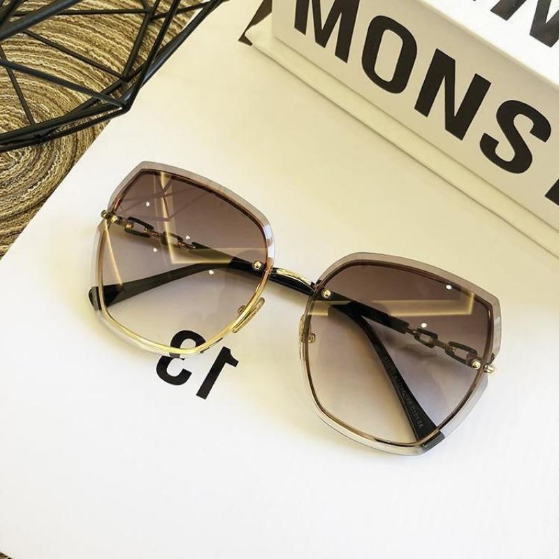 Non-polarized Vintage Square Sunglasses Woman Classic Retro Gradient Mirror Frameless Sun Glasses Female Fashion Rimless