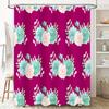 Vintage Pink Blue Floral Shower Curtain for Bathroom Decor Waterproof Fabric with Hooks Set Home Accessories