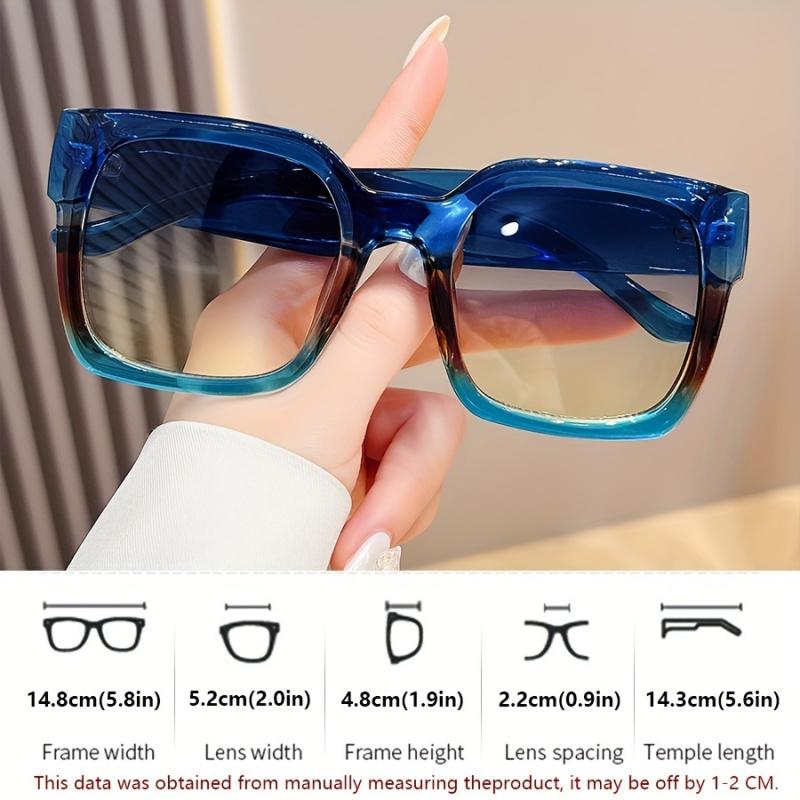 1Pc Unisex Oversized Square Sunglasses - Vibrant Multicolor Novelty Accessory With Retro Rectangular Style For Women And Men