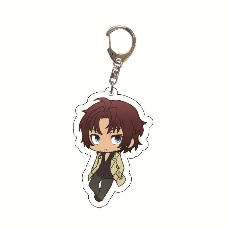 

cartoon Nakajima Atsushi Dazai Osamu Bungo Stray Dogs Acrylic Keychain Student Bag Pendant Animation Peripherals Gifts