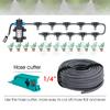 45W Pump Garden Irrigation Kit 0.6mm Misting Cooling System Self-priming 110-240V Power Supply Fine Atomization Sprayer Fittings