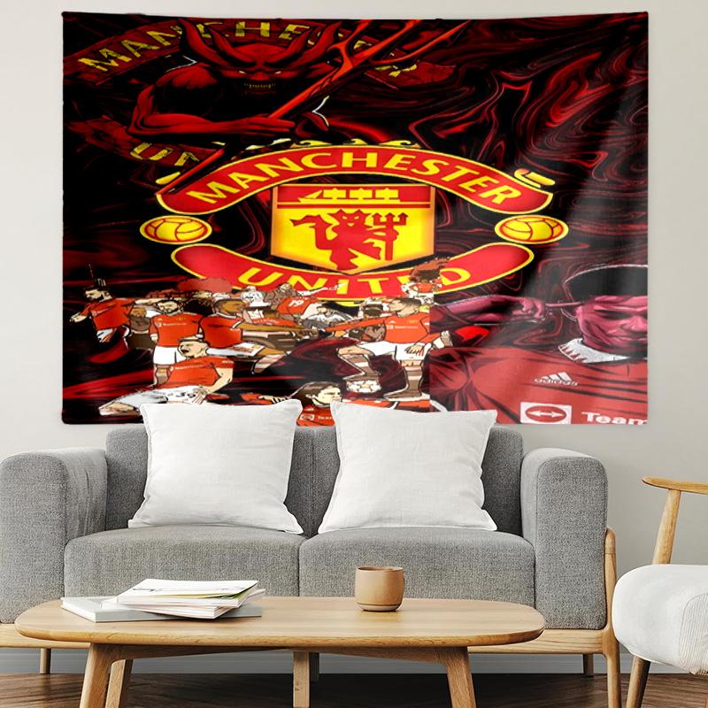 Manchester United F.C Print Tapestry, Lightweight Wall Hanging, for Bedroom, Dorm, Living Room, Home Art Decor - Birthday Christmas Gift for Friends