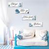 4 Pieces Blue Flower Wall Decor For Bedroom Accept Let Go Have Faith Believe Inspirational Wall Art Decorations for Living Room No Frame