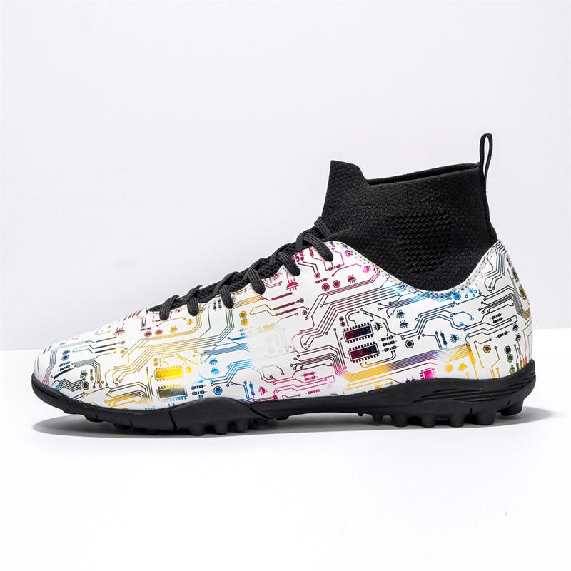 Fashion Soccer Boots Men's Outdoor Training Soccer Shoes Kids Student Non-slip Lawn Rest Sports High-top Plus Size Shoes