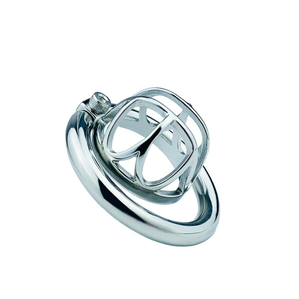 Male Urethral Chastity Lock Metal CB Lock Short Penis Cage Cock Lock Adult Sex Toys Stainless Steel Cock Ring Femdom BDSM