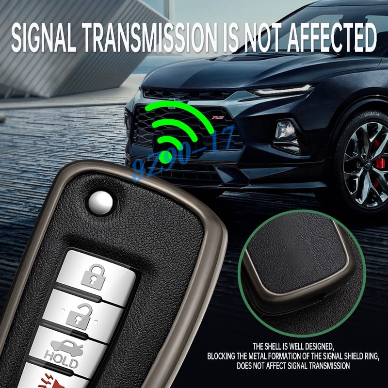 Metal Leather Car Key Fob Case Cover Keychain For Nissan Rogue Sport Qashqai J11 X-Trail T32 Kicks Juke